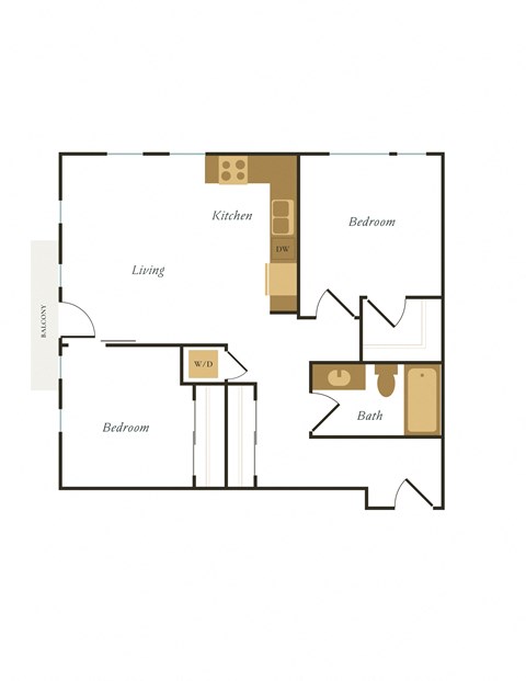 a floor plan of a bedroom apartment
